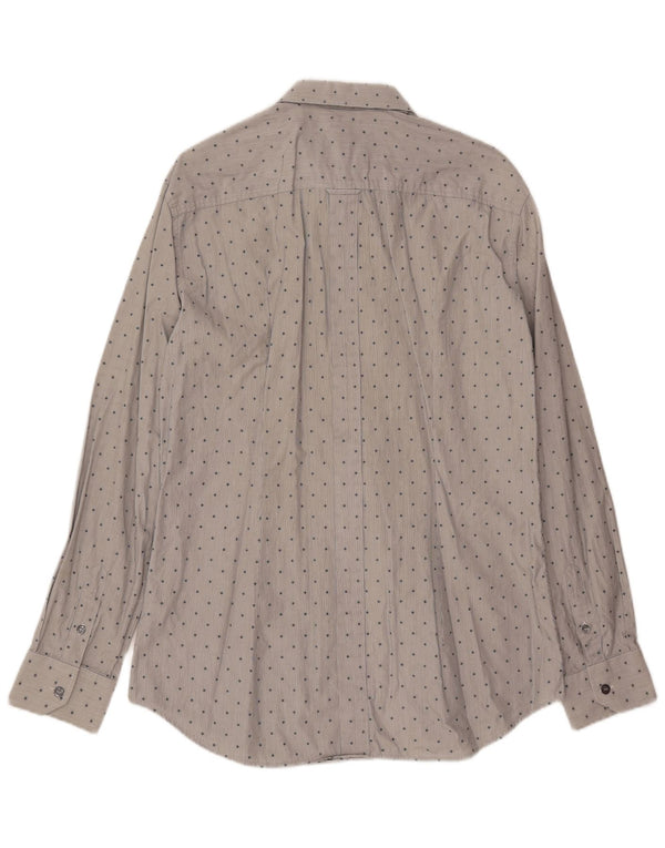 DOLCE & GABBANA Mens BRAD Shirt Medium Grey Spotted Cotton