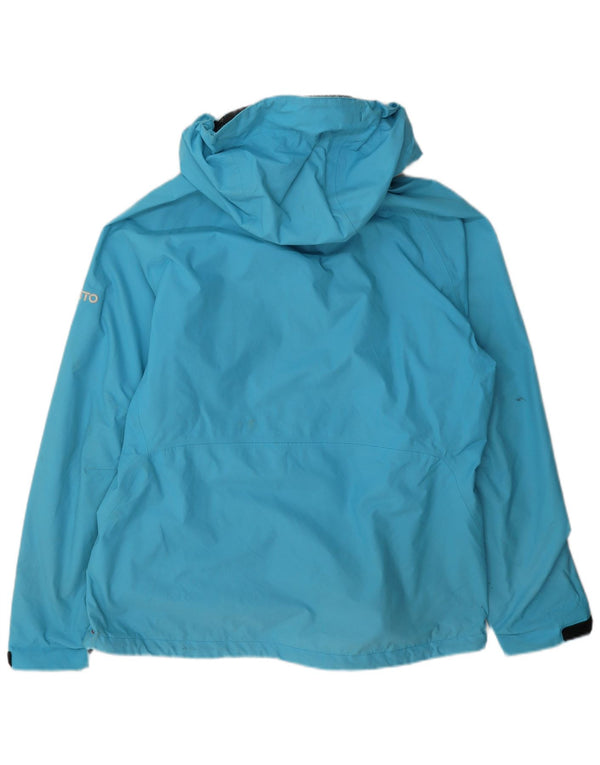 Musto Womens Hooded Rain Jacket UK 16 Large Blue Polyamide
