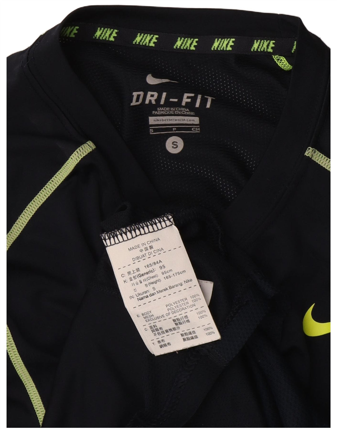 Nike Mens Dri Fit T-Shirt Top Small Navy Blue Polyester