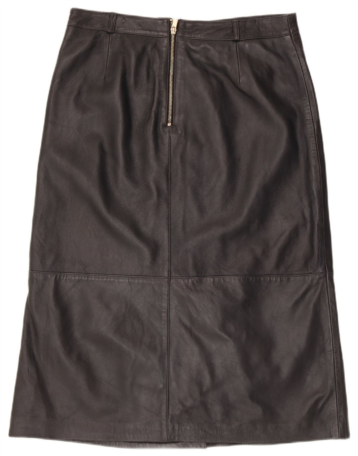 MINT VELVET Womens Leather Skirt UK 14 Large W34  Black Leather