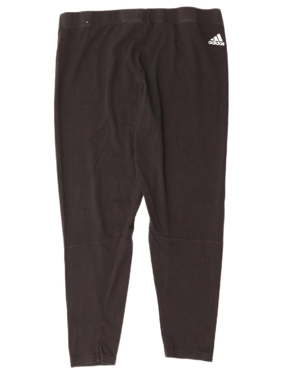 ADIDAS Womens Graphic Leggings UK 24/26 2XL  Black Cotton