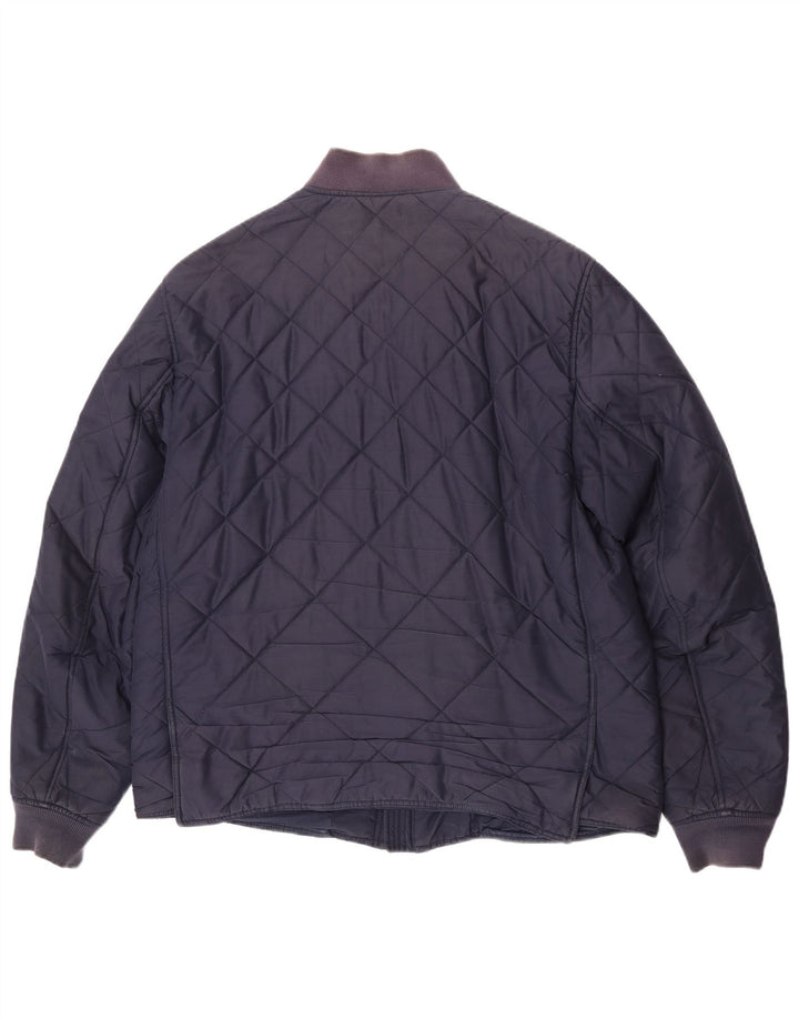 Lacoste Mens Quilted Jacket IT 56 3XL Navy Blue Polyester