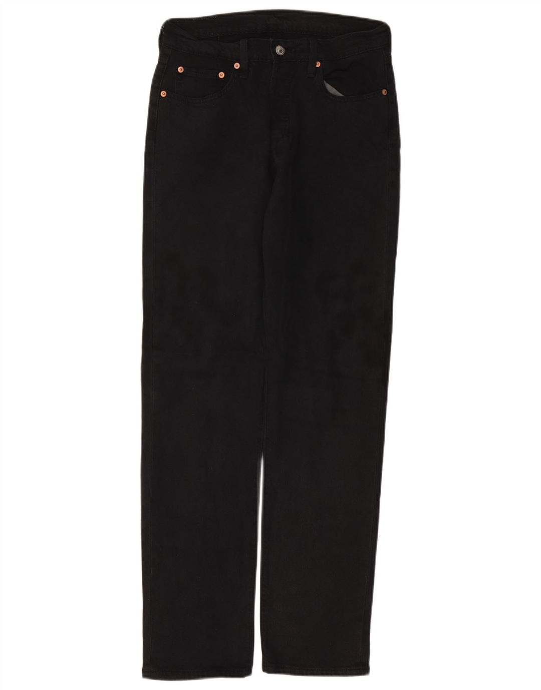 LEVI'S Mens 501 Straight Jeans W29 L32 Black Cotton