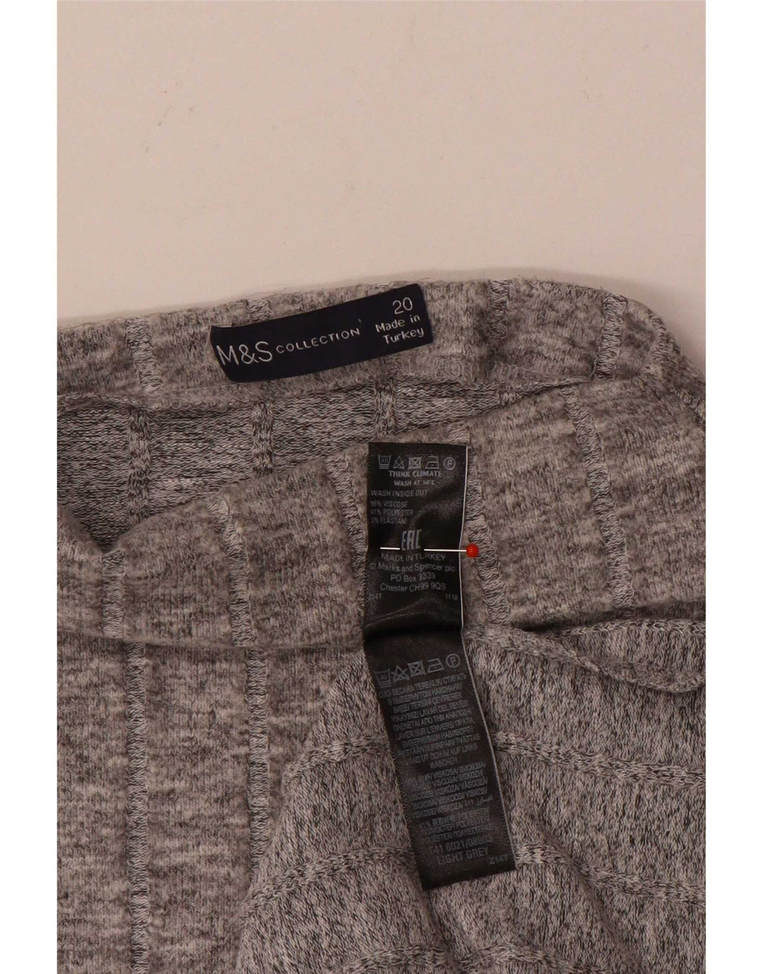 Marks & Spencer Womens Top Long Sleeve UK 20 2XL Grey Viscose