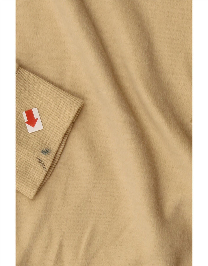 VINTAGE Mens Polo Neck Jumper Sweater Medium Beige Vintage Vintage and Second-Hand Vintage from Messina Hembry 