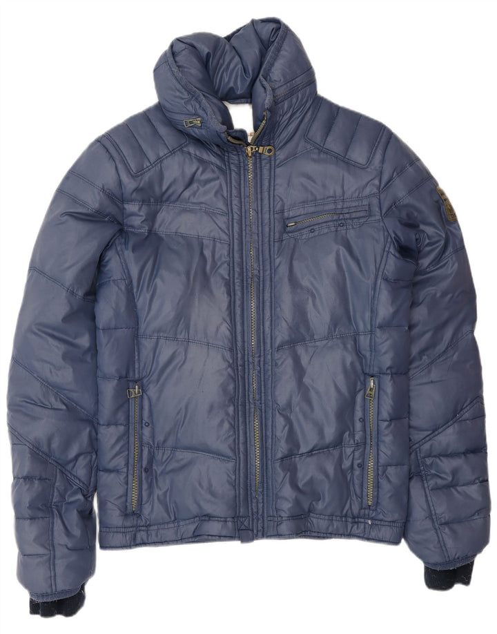 Diesel Mens Padded Jacket UK 40 Large Navy Blue Polyamide