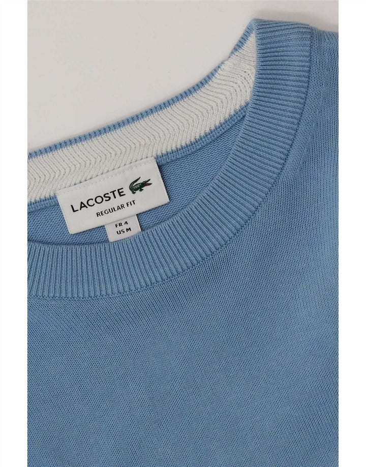 Lacoste Mens Regular Fit Boat Neck Jumper Sweater Size 4 Medium Blue