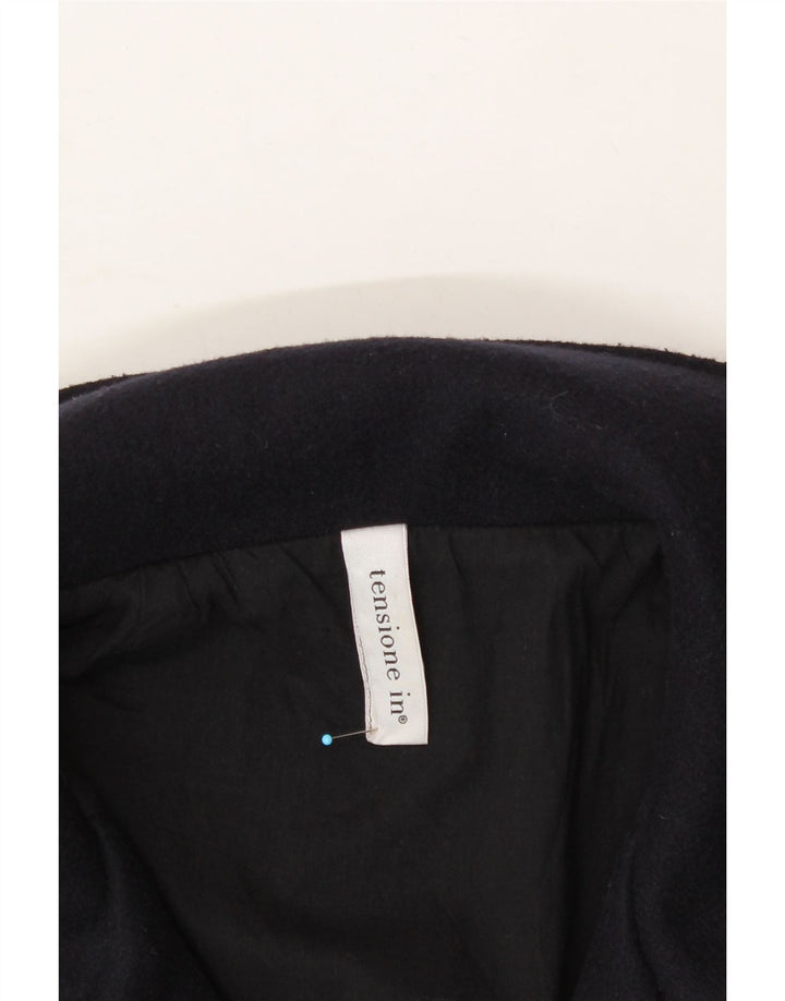 TENSIONE IN Womens Bomber Jacket UK 10 Small Navy Blue Acrylic Vintage Tensione In and Second-Hand Tensione In from Messina Hembry 