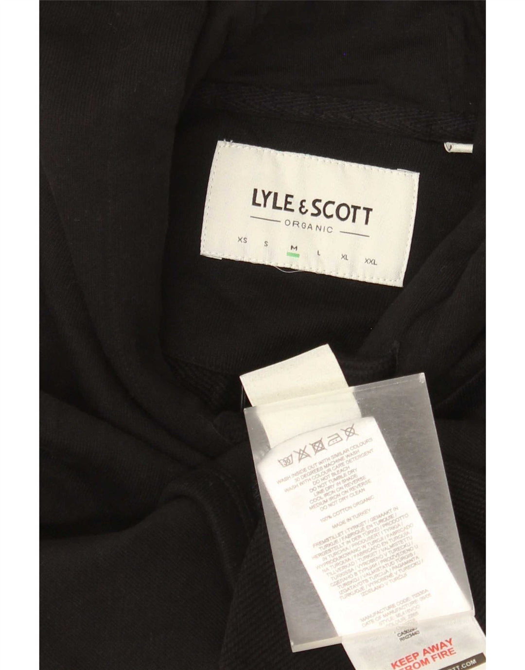 Lyle & Scott Mens Hoodie Jumper Medium Black Cotton