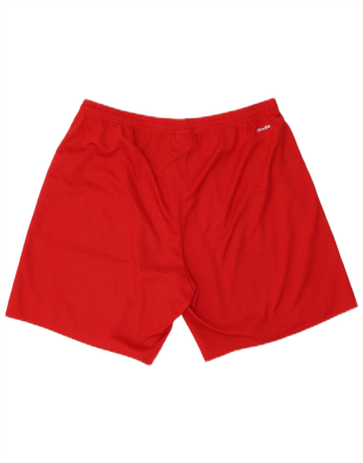 Adidas Mens Climalite Graphic Sport Shorts Large  Red Polyester