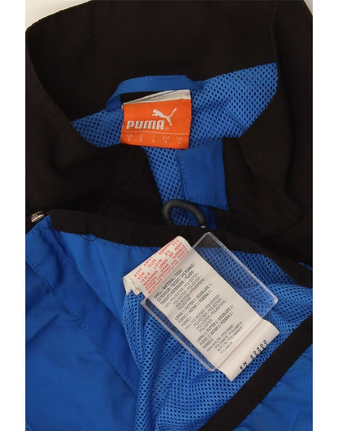 Puma Mens Tracksuit Top Jacket Small Blue Colourblock Polyester
