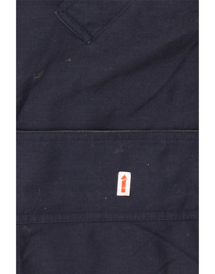 LONDON FOG Womens Hooded Windbreaker Jacket UK 16 Large Navy Blue