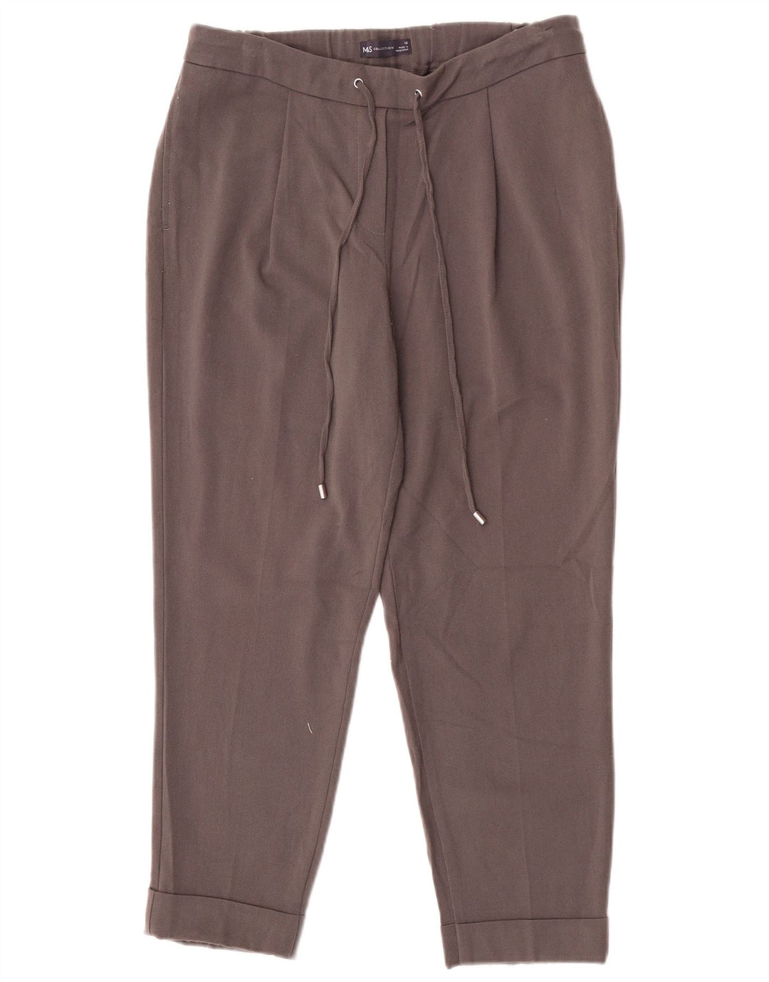 Marks & Spencer Womens Cropped Trousers UK 12 Medium W30 L25 Grey Polyester
