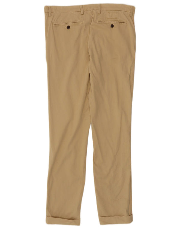 Fred Perry Mens Slim Chino Trousers W34 L30 Beige Cotton