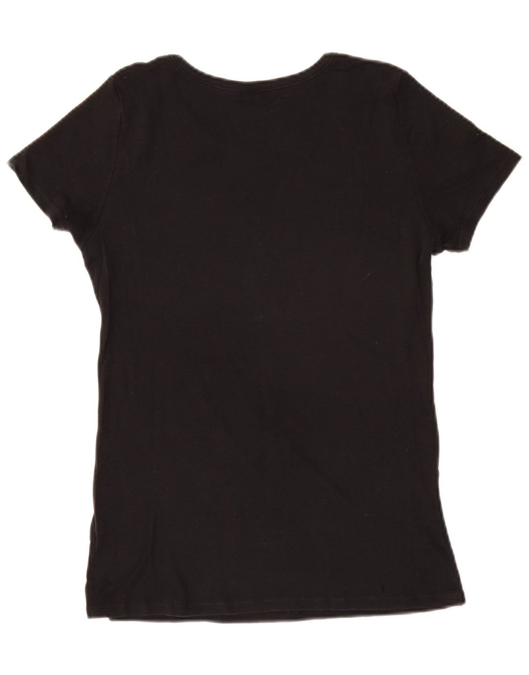 BENETTON Womens Graphic T-Shirt Top UK 16 Small Black