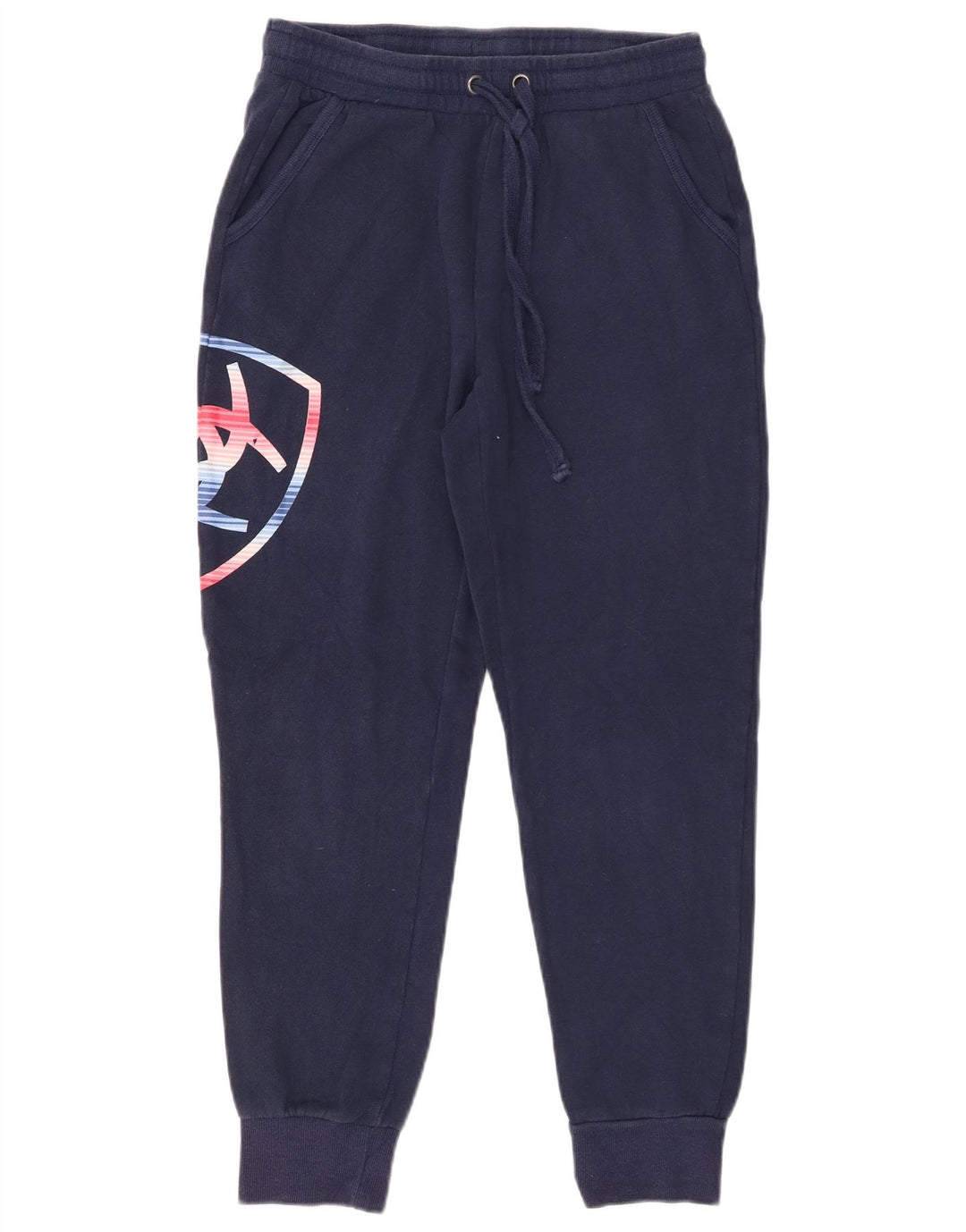 ARIAT Womens Graphic Tracksuit Trousers Joggers UK 10 Small  Navy Blue