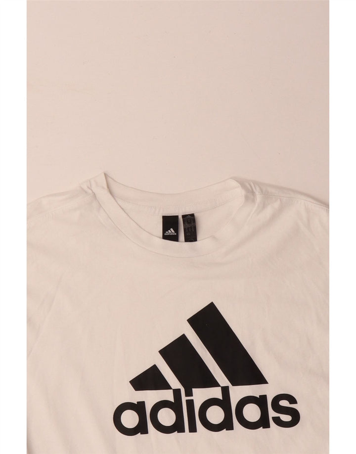 ADIDAS Womens Oversized Graphic T-Shirt Top UK 20/22 XL White Cotton