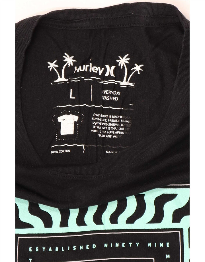 Hurley Mens Graphic T-Shirt Top Large Black