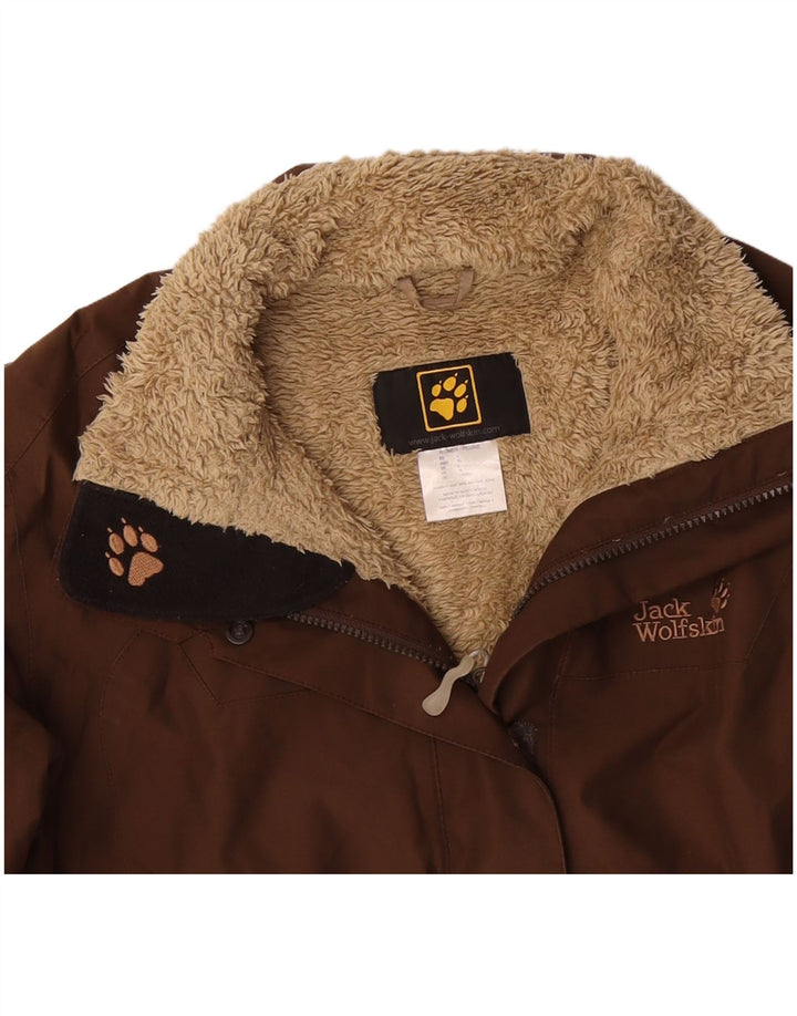 JACK WOLFSKIN Womens Sherpa Windbreaker Coat UK 16 Large Brown Polyester