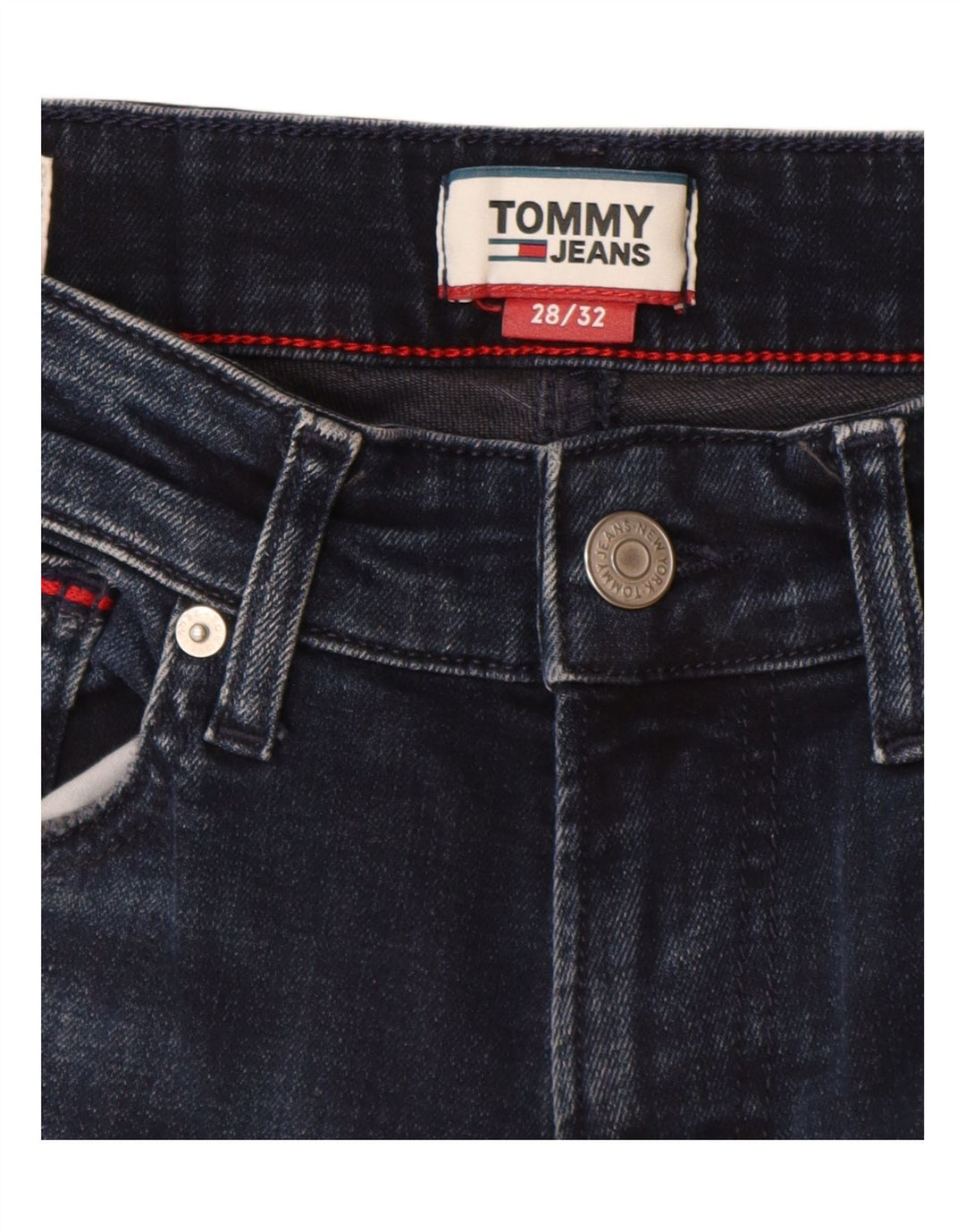 Tommy Hilfiger Womens Slim Jeans W28 L32 Navy Blue Cotton