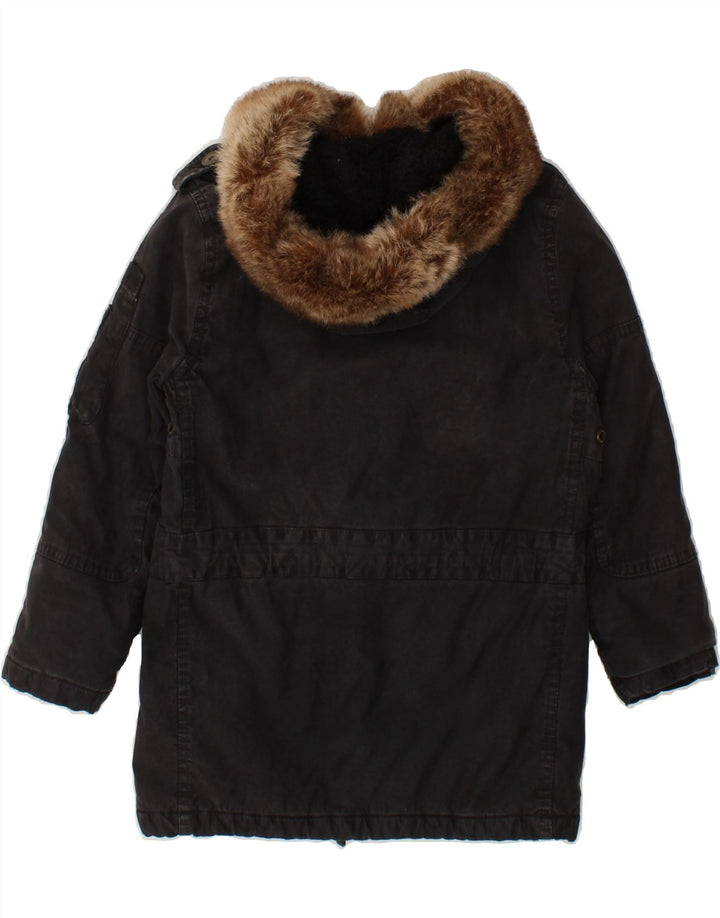 SCOTCH & SODA Boys Hooded Parka Jacket 5-6 Years Black Vintage Scotch & Soda and Second-Hand Scotch & Soda from Messina Hembry 