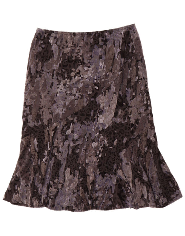 CARLA FERRONI Womens Trumpet Skirt Medium W30 Grey Animal Print Polyamide