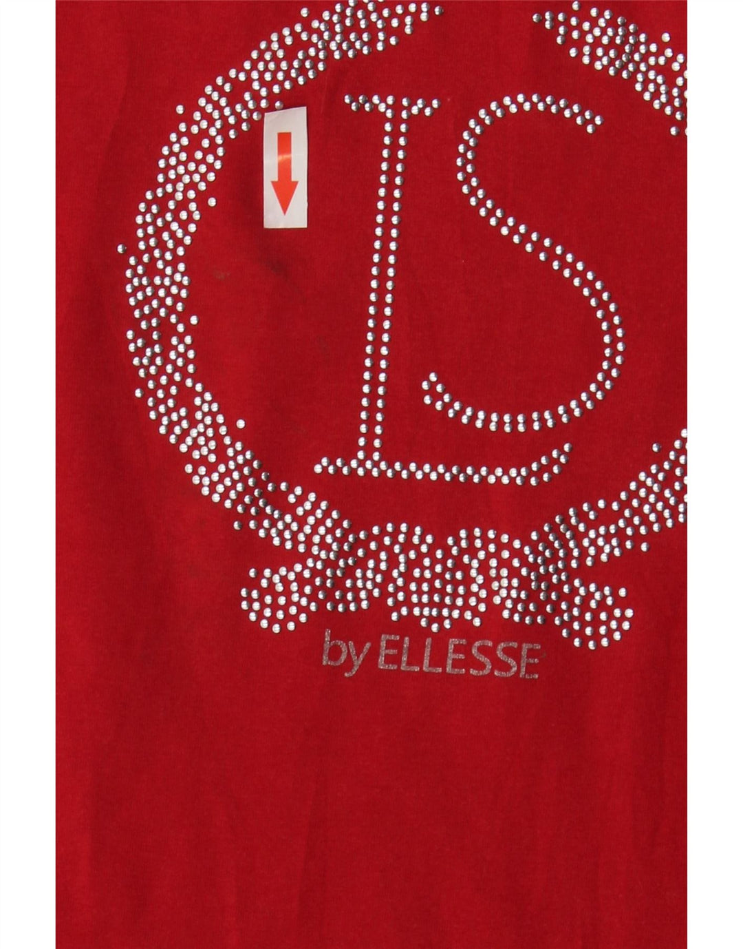 Ellesse Womens Graphic T-Shirt Top UK 12 Medium Red Cotton