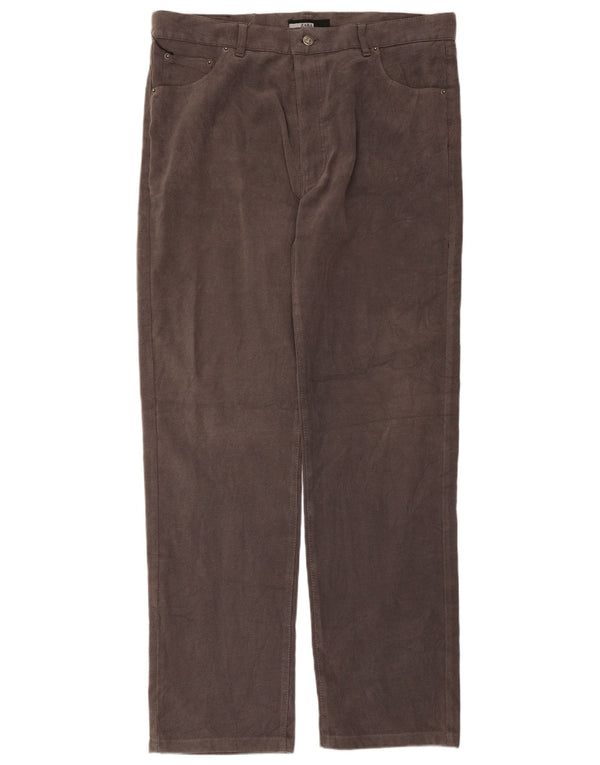 Zara Mens Straight Casual Trousers EU 48 XL W38 L33 Grey Polyester