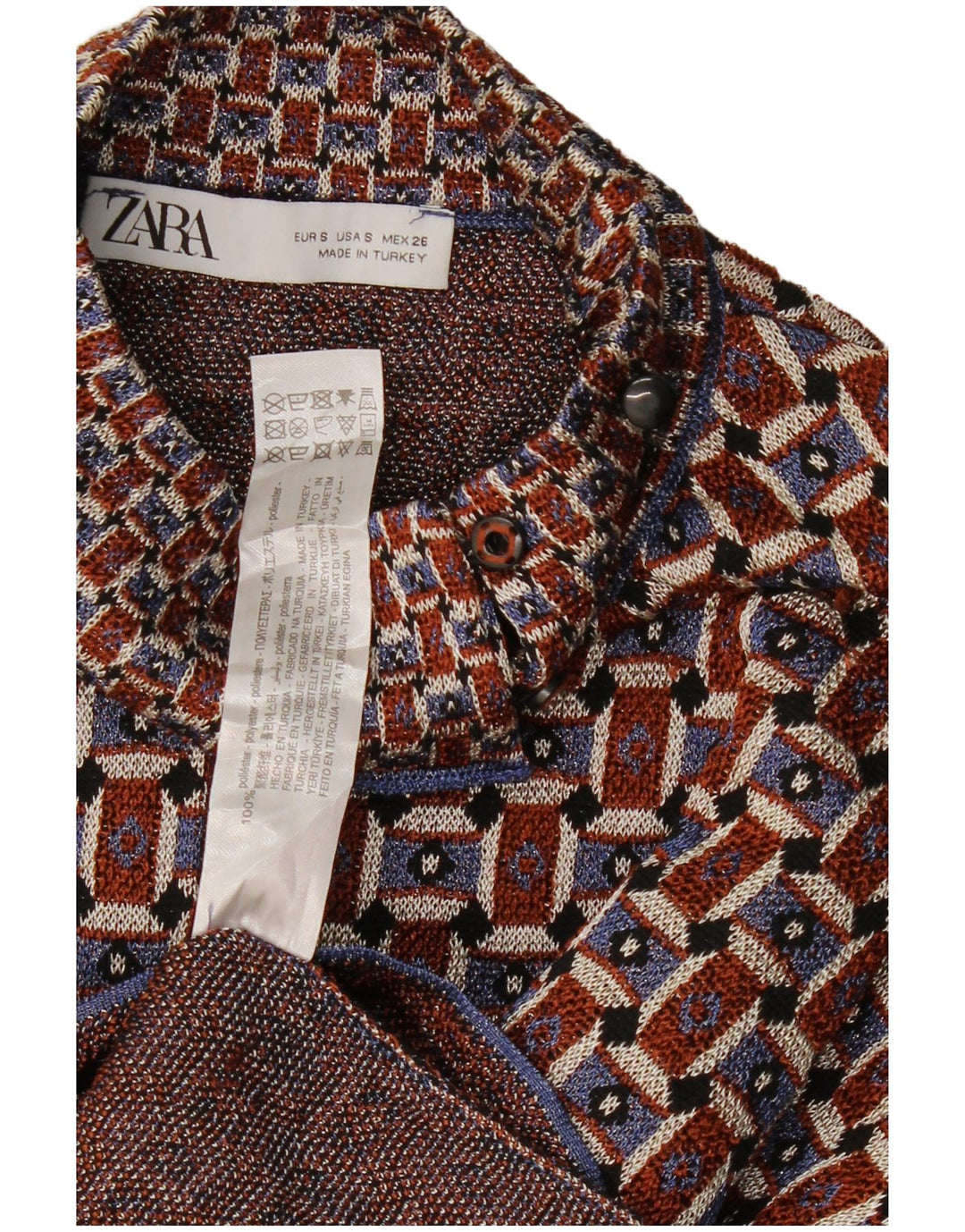 ZARA Womens Oversized Turtle Neck Jumper Sweater UK 10 Small Burgundy