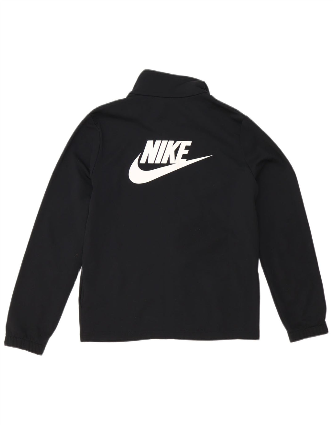 Nike Boys Graphic Tracksuit Top Jacket 12-13 Years Large Black Polyester