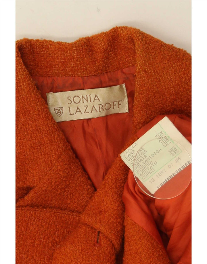 Vintage Womens 4 Button Blazer Jacket IT 42 Medium Orange Wool