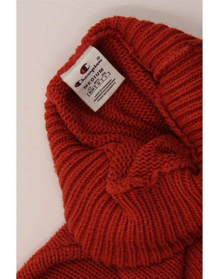 Champion Womens Graphic Roll Neck Jumper Sweater UK 14 Medium Orange