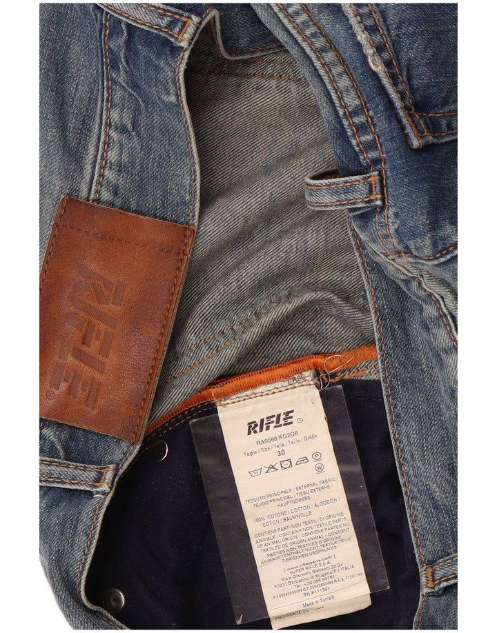 Rifle Mens Straight Jeans W30 L31 Blue Cotton