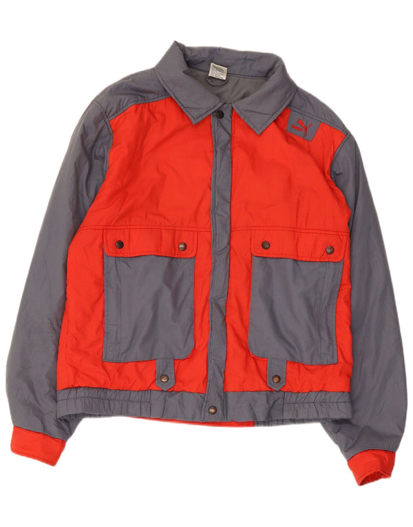 Puma Mens Bomber Jacket UK 40 Large Grey Colourblock Polyester