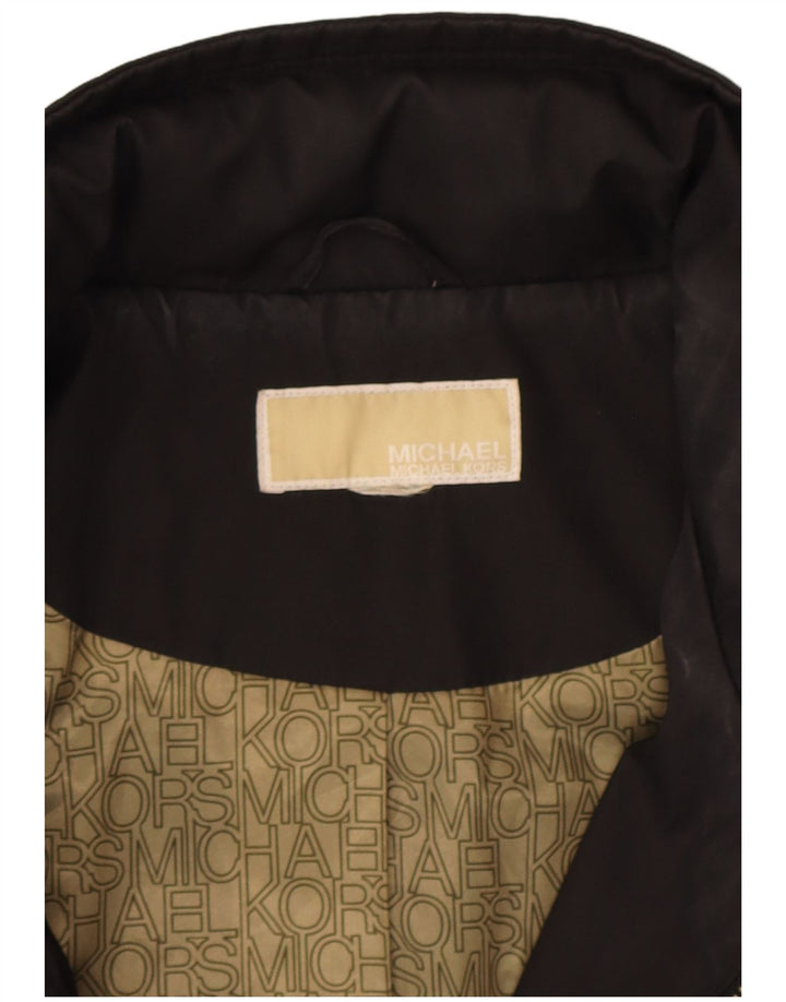 Michael Kors Womens Hooded Utility Jacket UK 18 XL Black Polyester