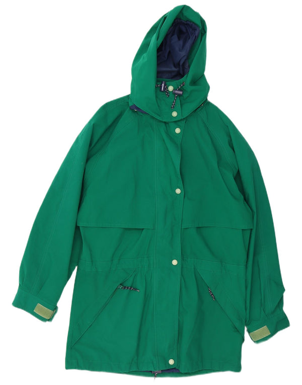 Eddie Bauer Mens Hooded Rain Jacket UK 36 Small Green Polyester