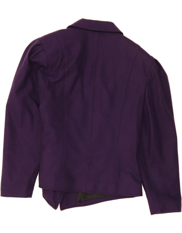 VINTAGE Womens Double Breasted Blazer Jacket UK 14 Medium Purple Vintage Vintage and Second-Hand Vintage from Messina Hembry 