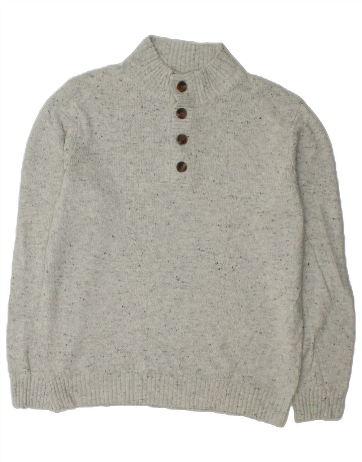 IZOD Mens Button Neck Jumper Sweater Large Grey Flecked Acrylic Vintage Izod and Second-Hand Izod from Messina Hembry 