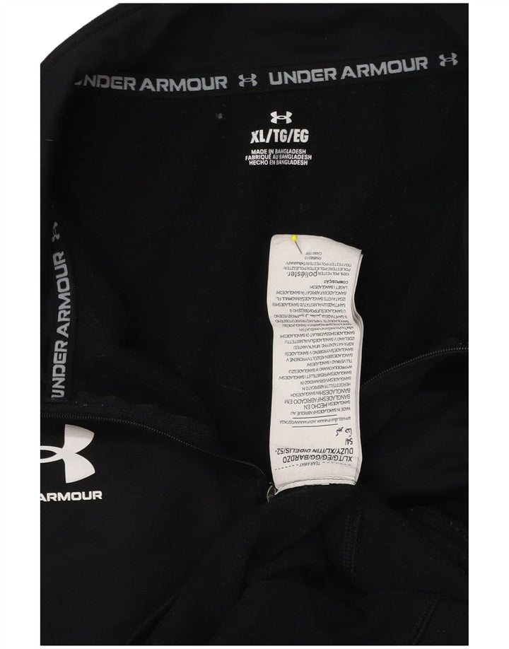 Under Armour Mens Zip Neck Pullover Tracksuit Top XL Black Polyester