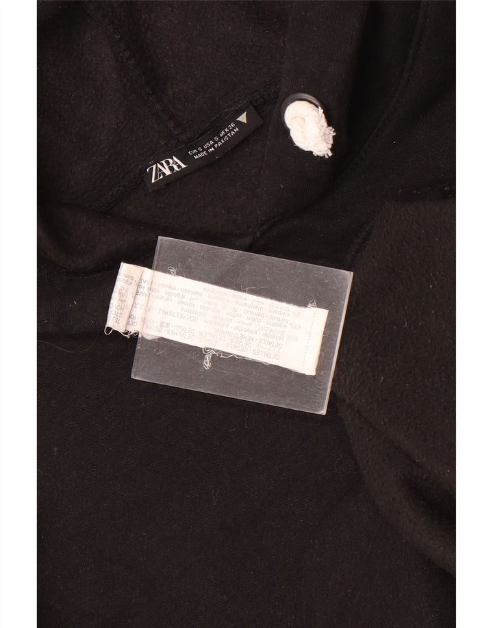 Zara Mens Loose Fit Hoodie Jumper Small Black Polyester