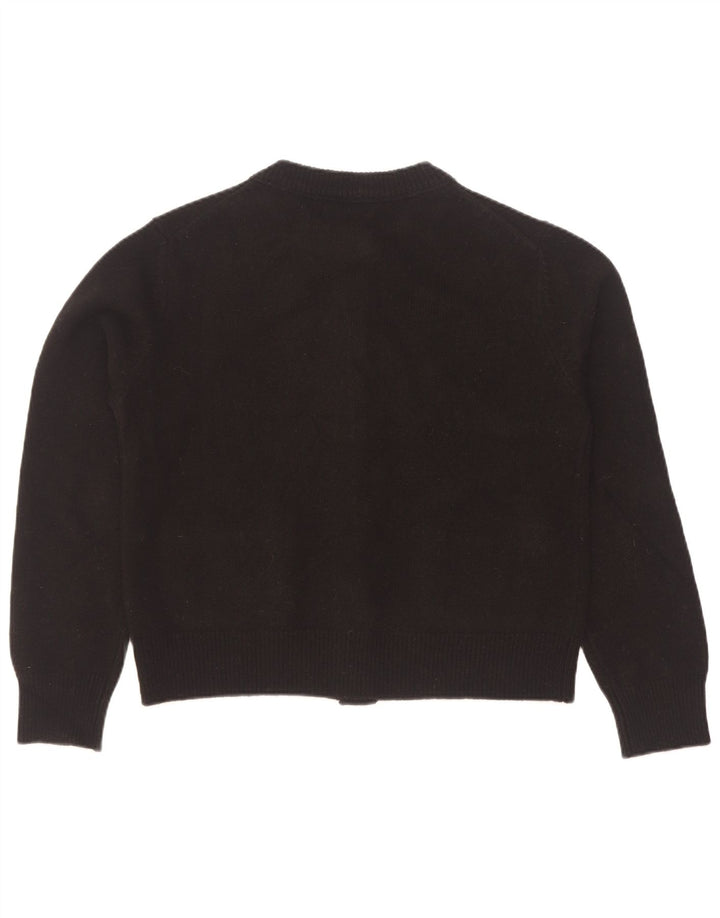 Massimo Dutti Womens Cardigan Sweater UK 12 Medium Black Wool