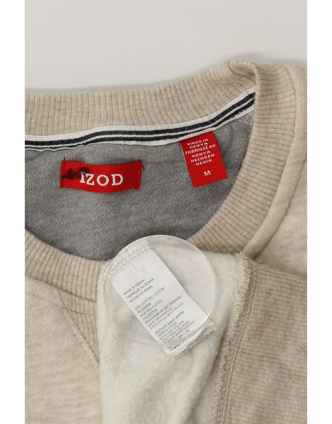 IZOD Mens Sweatshirt Jumper Medium Beige Cotton