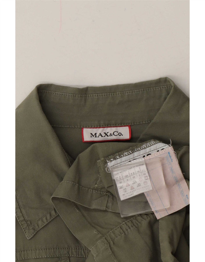 Max & Co. Womens Short Sleeve Pullover Shirt UK 8 Small Khaki