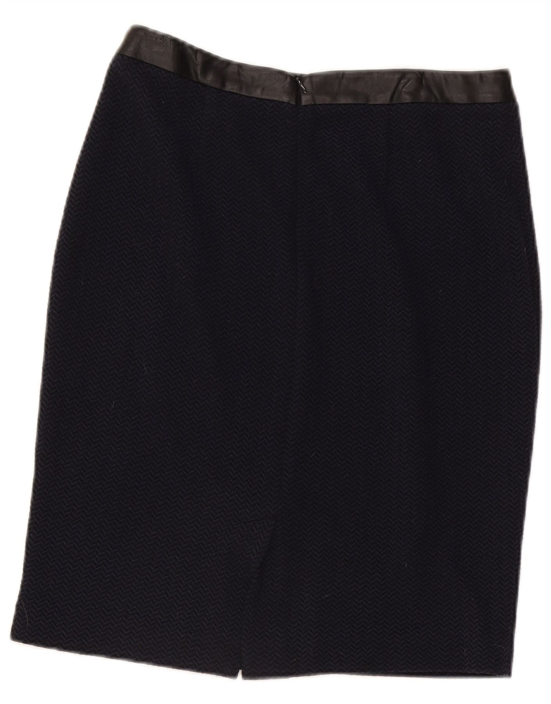 Trussardi Womens Pencil Skirt IT 42 Medium W30 Navy Blue Herringbone