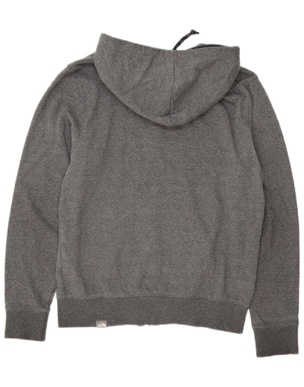 The North Face Mens Zip Hoodie Sweater Small Grey Cotton