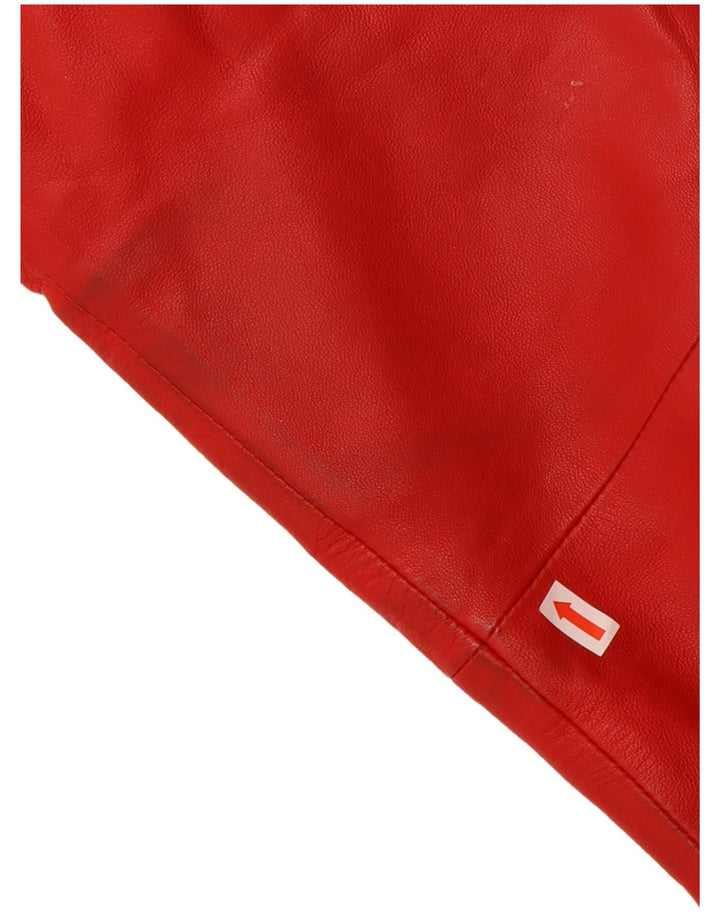 Vintage Womens Leather Jacket UK 16 Large Red Leather