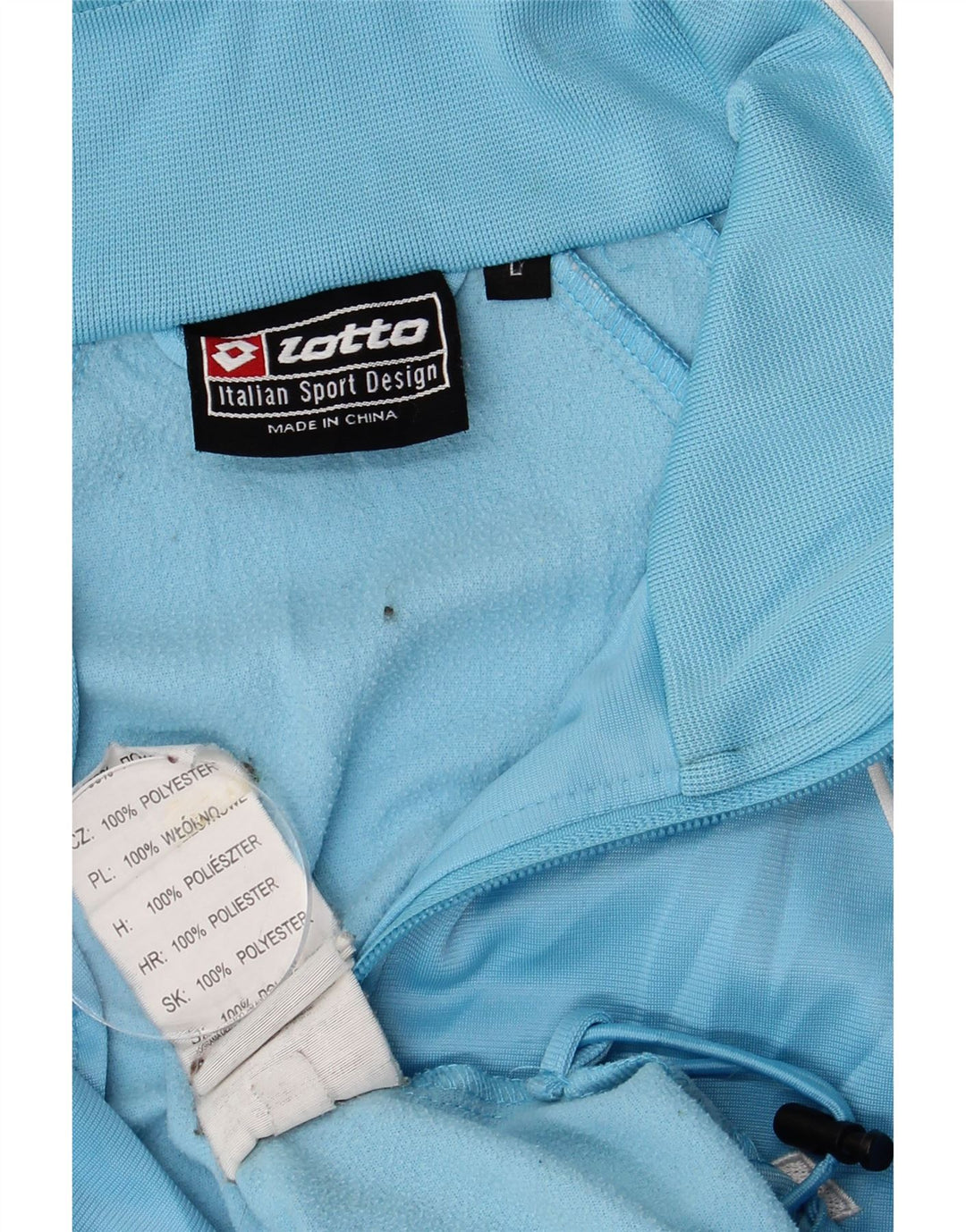 Lotto Mens Tracksuit Top Jacket Large Blue Polyester