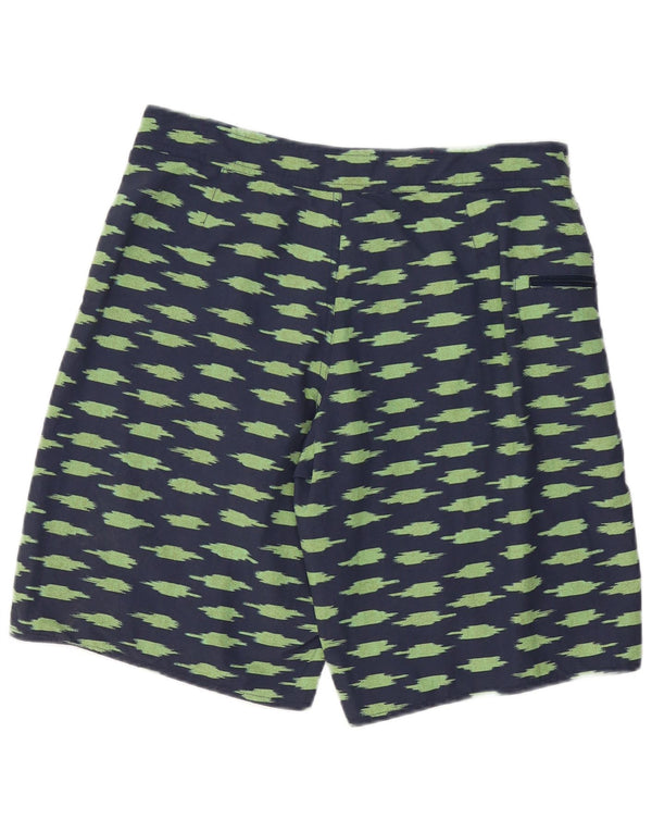 Patagonia Mens Abstract Pattern Swimming Shorts Large Navy Blue Polyester