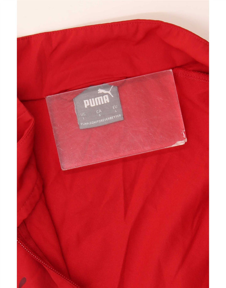 Puma Mens Graphic Tracksuit Top Jacket Large Red Polyester