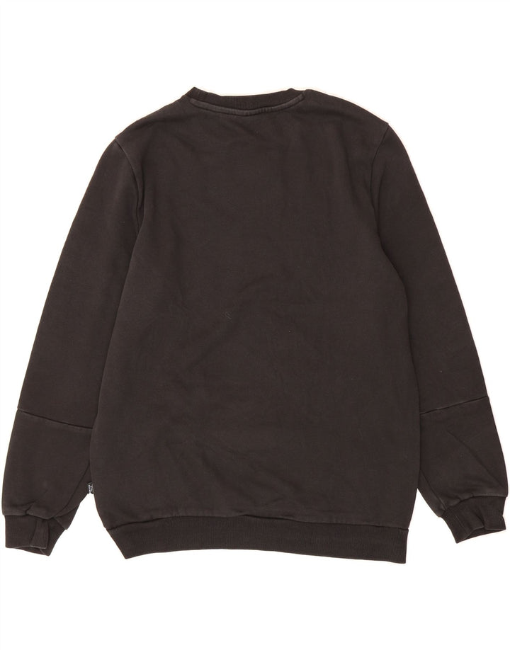 PUMA Mens Graphic Sweatshirt Jumper Medium Black Colourblock Cotton Vintage Puma and Second-Hand Puma from Messina Hembry 